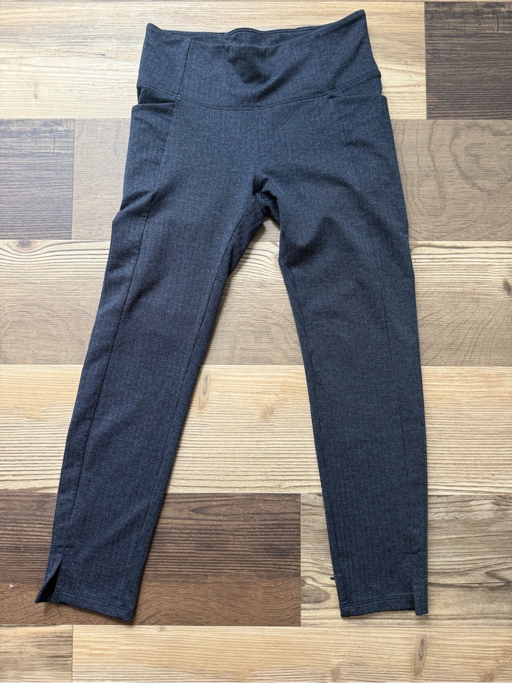Athleta Mercer Navy Herringbone Leggings Womens S Athleisure Preppy Commute